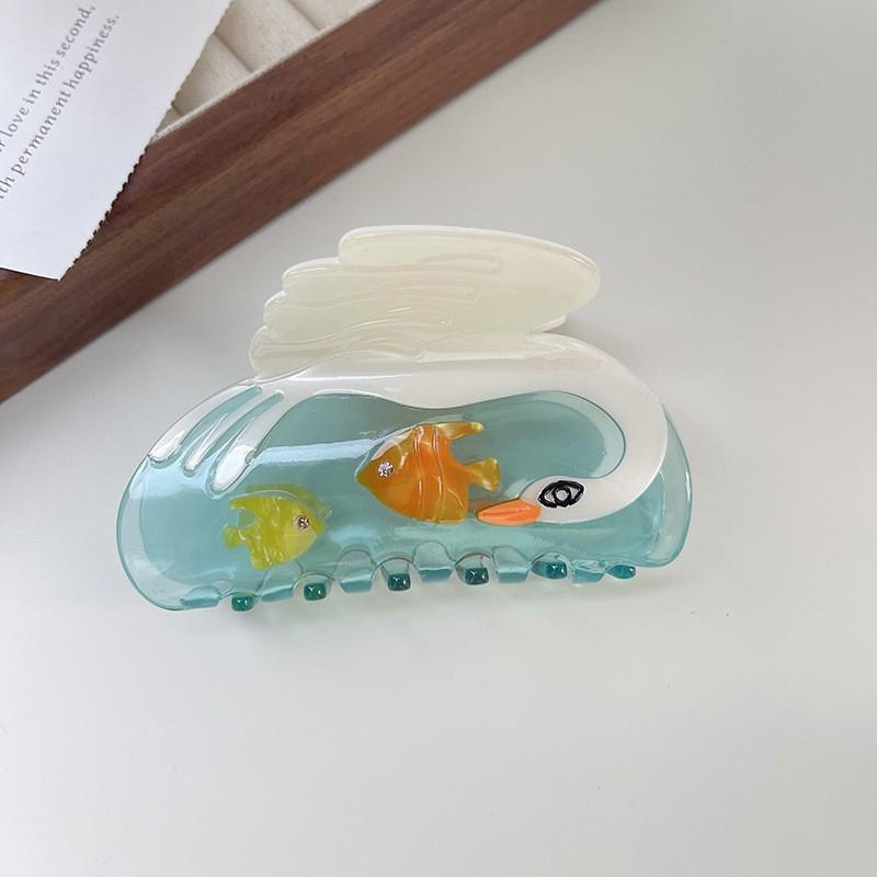 Creative Funny Semicircle Sun Acetate Hair Claw For Women Girls Versatile Hair Accessories Simple Shark Clip Gifts