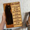 Vintage Black Cat Metal Sign, 20x30cm Rustic Decor.