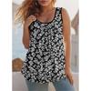 Women's 3D Printed O-Neck Vest Casual Sports Sleeveless T-shirt