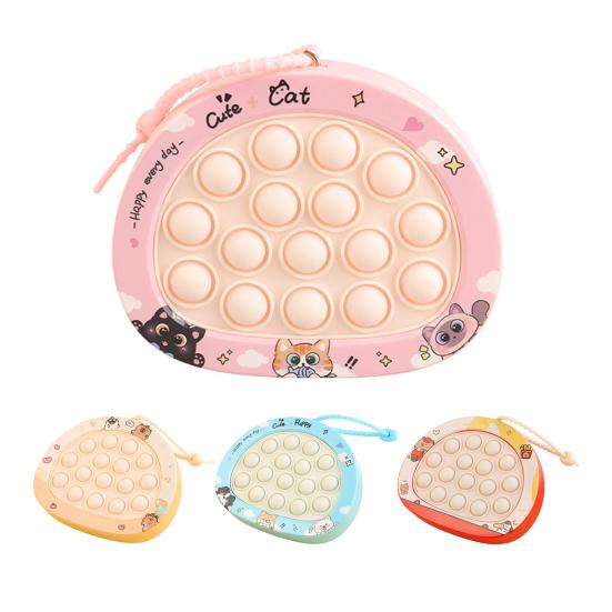Push Bubble Game Console Keychain Pendant Stress Relief Mini Bubble Popping Game Machine Portable Bubble Squeeze Sensory Fidget Toy