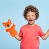Hand Puppet with Moving Mouth, Plush Animal, Fox, Kids, Soft, for Theatre, Ventriloquism, Gloves, Cute, Gift