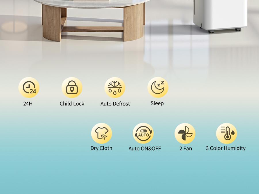 HUMILABS OL12-BD031A Portable dehumidifier - 12 l/day dehumidifier - Laundry drying function - 3 modes - 24H Timer for Home/Basement/Office