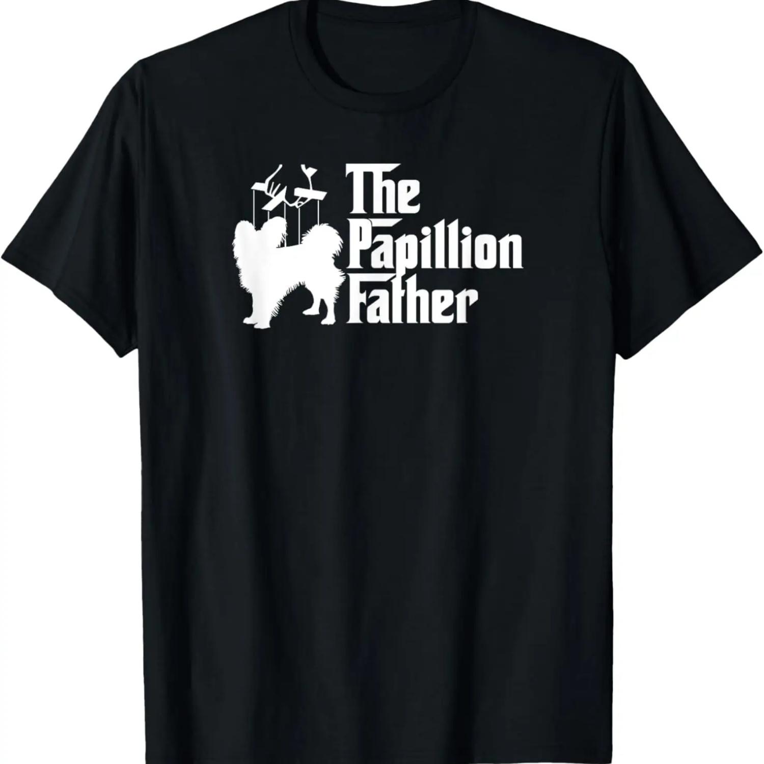 The Papillion Father Funny Dog Dad T Shirt S чёрный