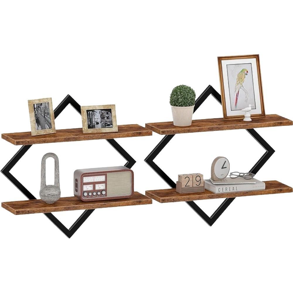 Nordisches Holz-Wandregal mit multifunktionalem Design zur Organisation des Zuhauses