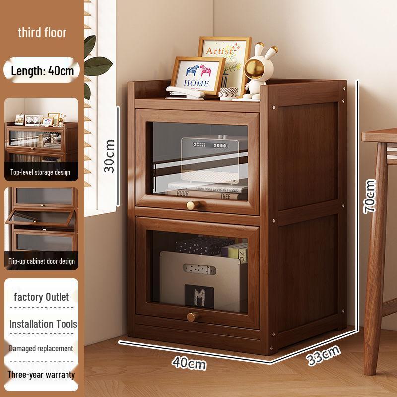 Floor-Standing Bookshelf for Students and Children - Compact Storage Cabinet for Small Apartment Living Rooms