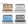 Solid Color Satin Sheet Glossy Bed Sheet Pillowcases Wrinkle-Free Cooling Silky Fitted Sheet Pillow Cover for Twin Full Queen King Size