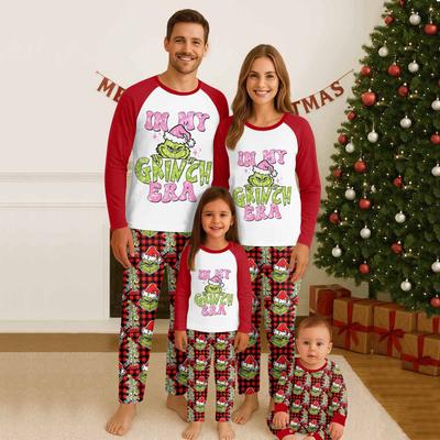 Familienpassende Drucksets Pyjamas Loungewear Outfits Familienpassendes Langarm-Oberteil+Hose Set