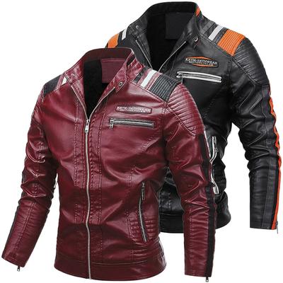 Leather Jacket Men's Fashion Stand-up Collar Jacket Men's Jacket Winter Leather Jacket Men's Clothing