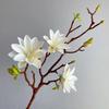 ענפי פרחי מגנוליה מלאכותיים 72 ס"מ עם גבעול ארוך מגע אמיתי פרח מזויף סלון מסיבת חתונה קישוט בית זר