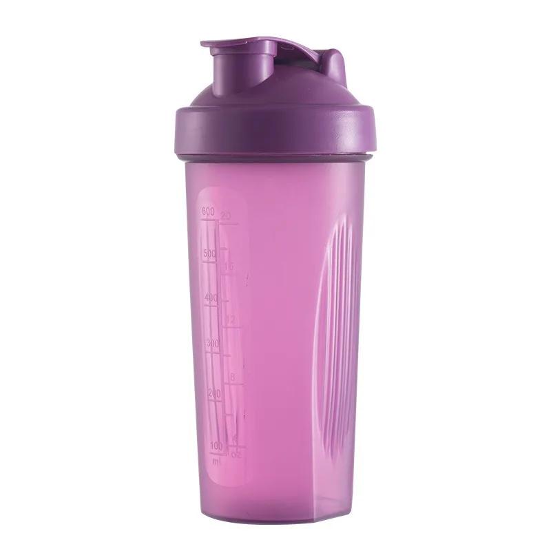 600ml Portable Protein Powder Shaker Bottle Leak Proof Water Bottle for Gym Fitness Training Sport Shaker Mixing Cup with Scale