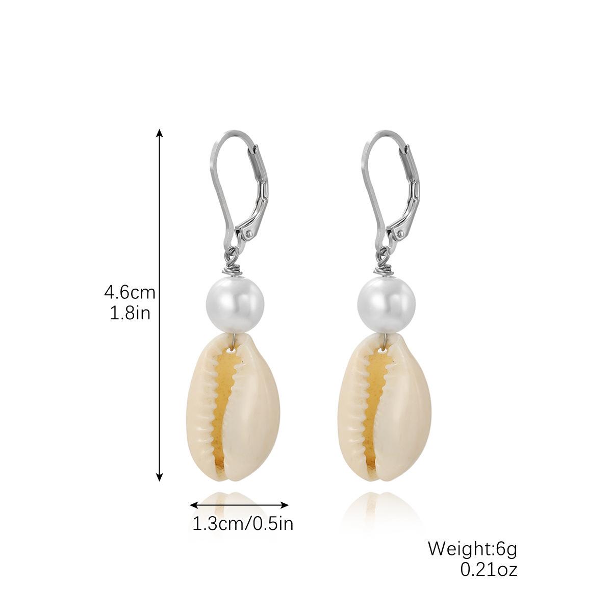 European and American new ocean wind earrings natural stone bohemian shell earrings set natural shell earrings