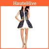 Captivating Pirate Costume For Women Featuring Blue Patterned Design Ideal For Halloween Parties