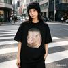 Wig Pig Gradient Buzz Cut Funny Hairstyle Emoji T Shirt, Retro Women's Humorous T Shirt Summer Streetwear Graphic T Shirts Y2K