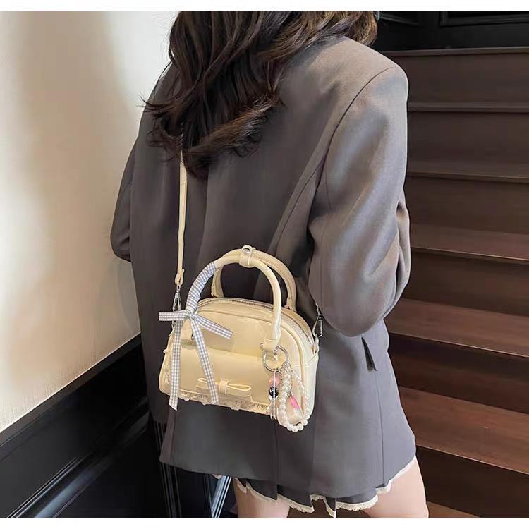 Korean Style Simple All-matching Bow Single-shoulder Bag Women's High-end Cross-section
