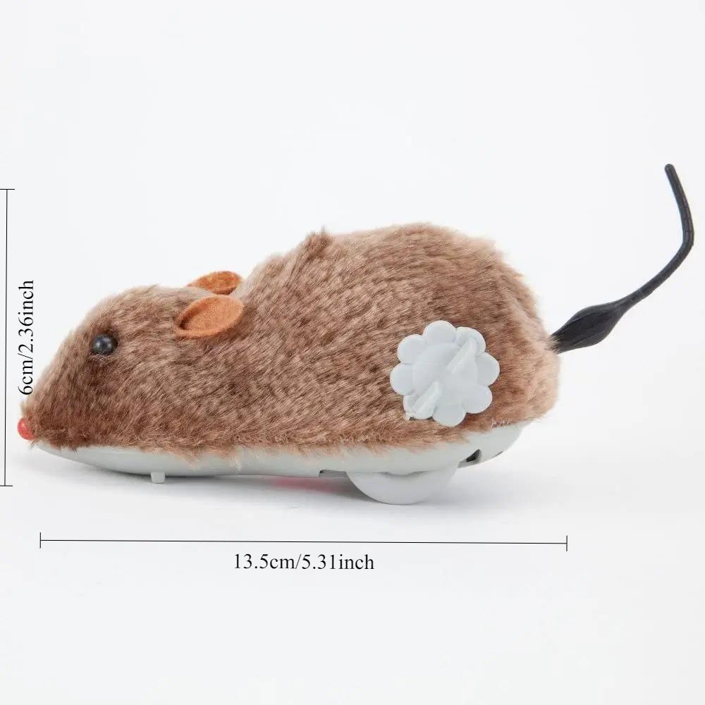 1PC Funny Lifelike Plush Mouse Toy for Cats - Running Rat with Tail, Interactive Pet Toy for Kittens, Dogs, Kids - Random Color