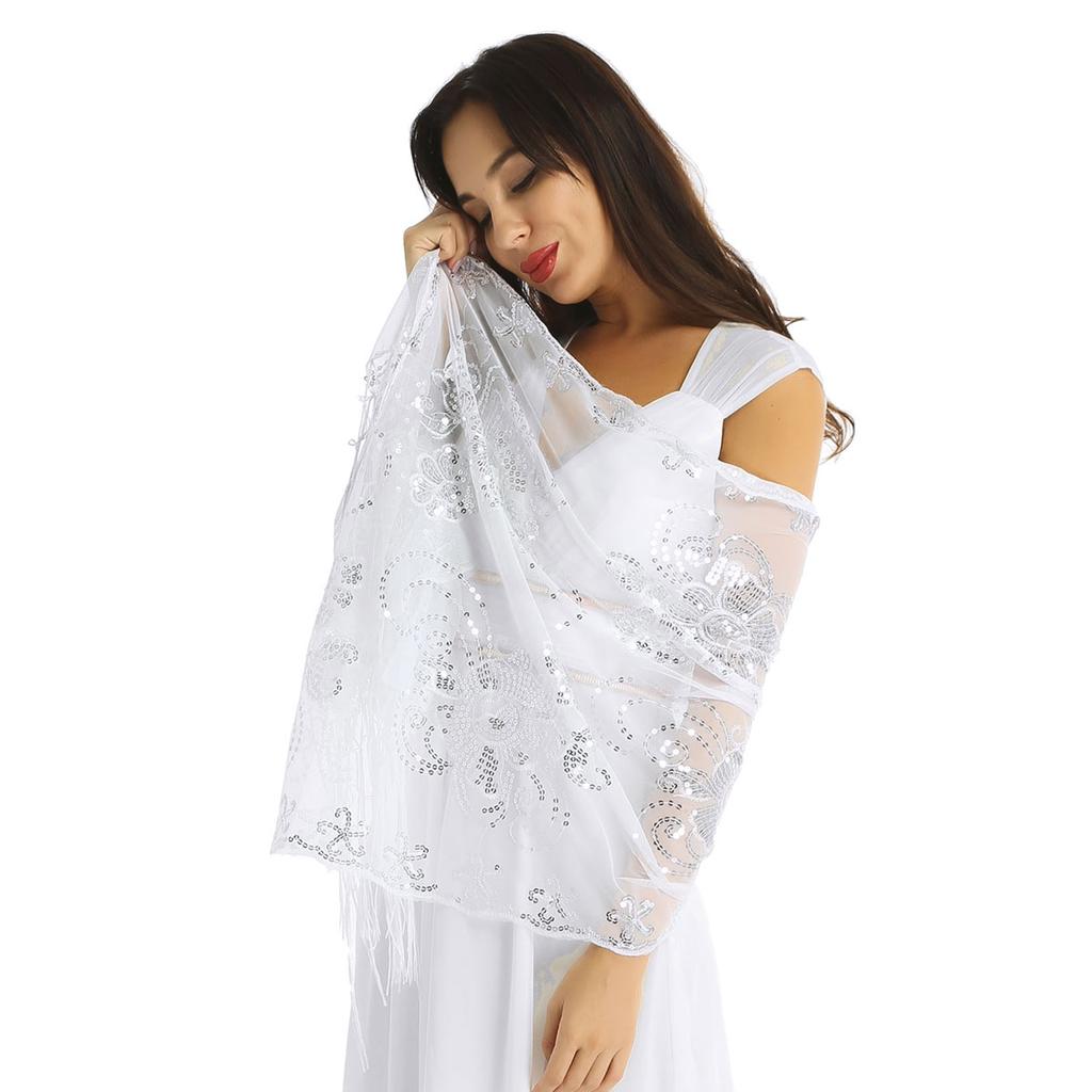 white formal shawl
