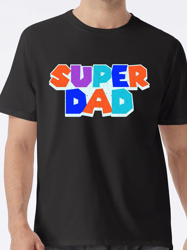 Super Dad T-shirt Fashion Harajuku Vintage Short Sleeve Versatile 100% Cotton Streetwear Casual O-Neck Tops Fathers Day Gift