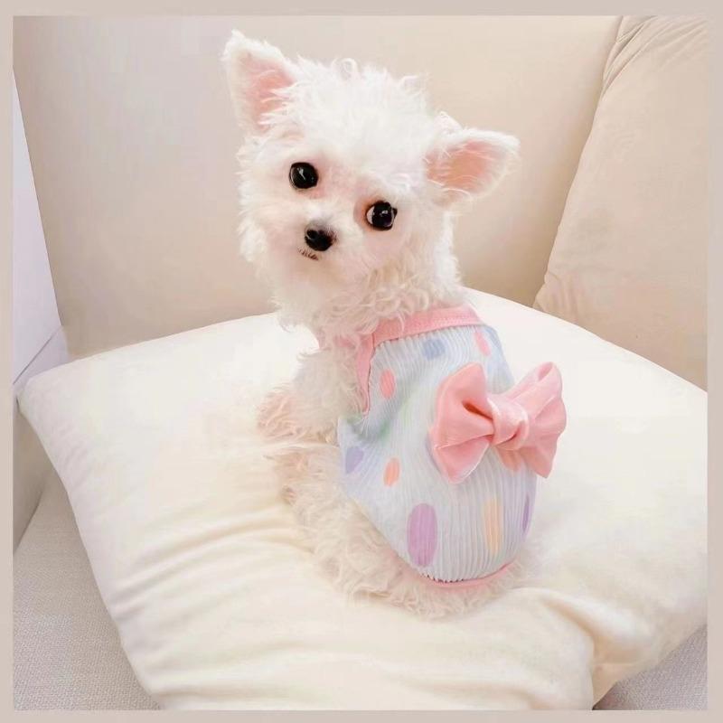 Chiffon sling vest, pet dog puppy summer cool sling vest breathable than bear teddy clothes