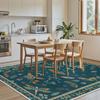 HAOCOO Washable Thin and Indoor Suitable for All and Animal Dark Green Carpet, 185x185cm, Rug, 2-Tatami Size, Modern, Fluffy, Non-Slip, Soundproof,
