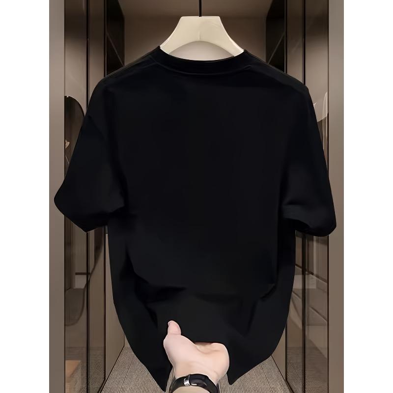European Size Men's Versatile Crew Neck Short Sleeve T-Shirt,Ins-Style Streetwear Brand Summer Short Sleeve Printed Graphic Tee,Couple's Top