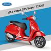 Welly 1/12 Vespa GTS Super 2020 Alloy Classic Leisure Motorcycle Model Simulation Metal Street Motorcycles Model Childrens Gifts