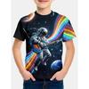 Hauts d'été à manches courtes pour enfants Astronaute de l'espace T-shirts imprimés 3D Mode d'extérieur Style de rue T-shirt pour garçon