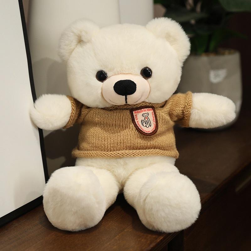 Niedlicher Plüsch-Teddybär mit Fliege, Teddybär-Puppe, Plüsch-Teddybär, Kuschelbär-Puppe, Beruhigende Muppet-Puppe für Kinder