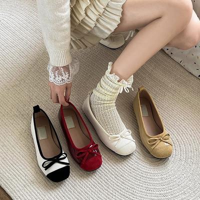 Shoes Bow Small Single Shoes Flat Ballet Shoes Early Spring New Soft-soled Women's Shoes Ladyshoes