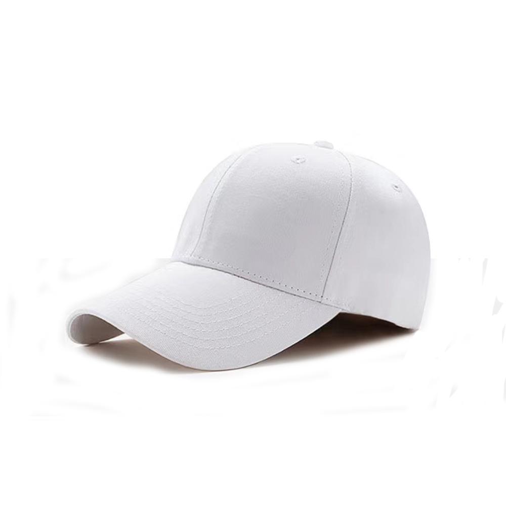 White 100% Cotton Twill Sport Baseball Cap with 6 Panels