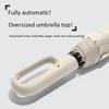 Automatic 3 Folding Umbrella, Both Rain And Sunshine, 125CM Large, Wind Resistant, Hook Design,Water Repellent And Leakproof