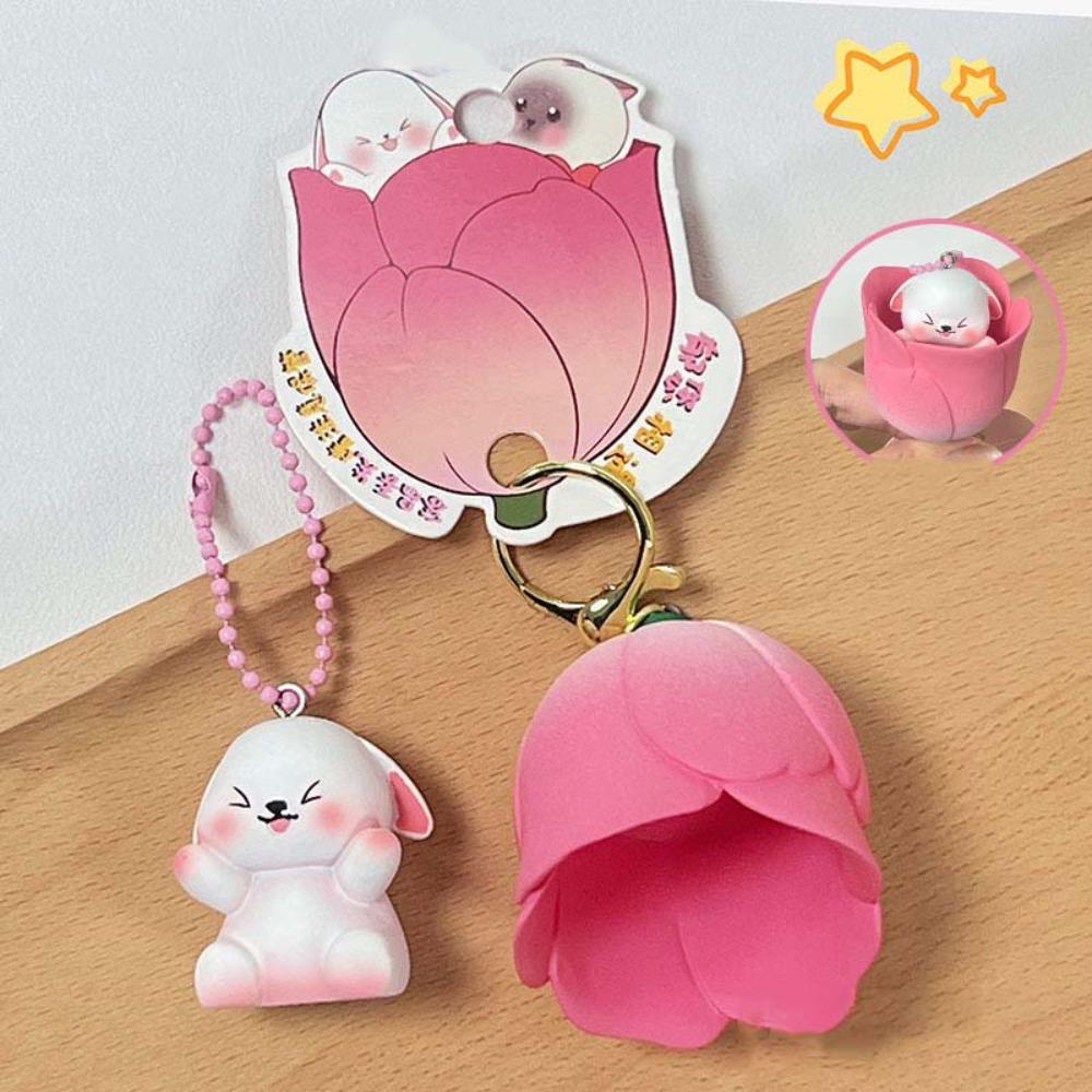 2pcs/set Magnetic Bear Keychains Cat Couple Pendants Funny Bag Charm  Car Key Accessories