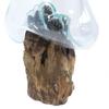 Melted Glass Bowl On Wood Stand