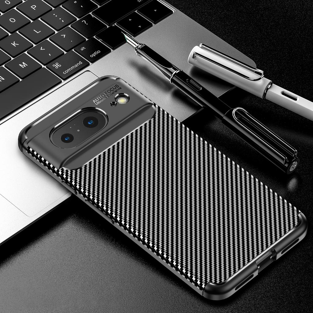Anti-drop Phone TPU Case for Google Pixel 8,Carbon Fiber Texture Protective Phone Cover