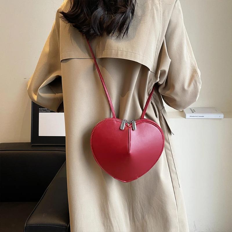 Ladies Love Sling Purses Women's Heart Shaped Phone Bags Designer Mini Wallet Solid Small Crossbody Bags