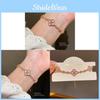 Elegant Floral Alloy Bracelet With Sparkling Zirconia For Women Summer Fashion Accessory
