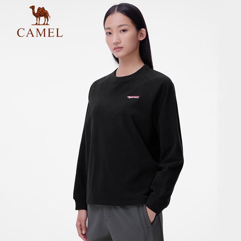 CAMEL Women's Fleece Crewneck Long-Sleeve Sweatshirt A24CA6K787