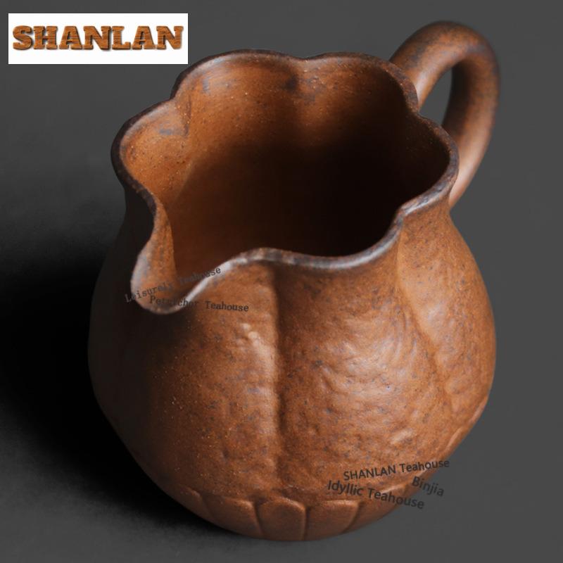 200ml Coarse Pottery Old Rock Clay Tea Pitcher Tea Divider Cha Hai Dispenser Justice Cup Fair Mug Chinese Tea Set Accessories