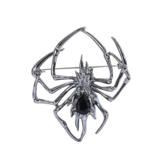 Glossy Spider Brooch Men's Suit Personalized Animal Collar Pin Alloy Insect Brooch Pin for Clothes Jewelry