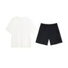 Li Ning Logo Letter Print Fashion Personality Design Versatile Round Neck Pullover Short Sleeve T-Shirt Casual Sports Suit AHSVD57-2+YKSV147-2