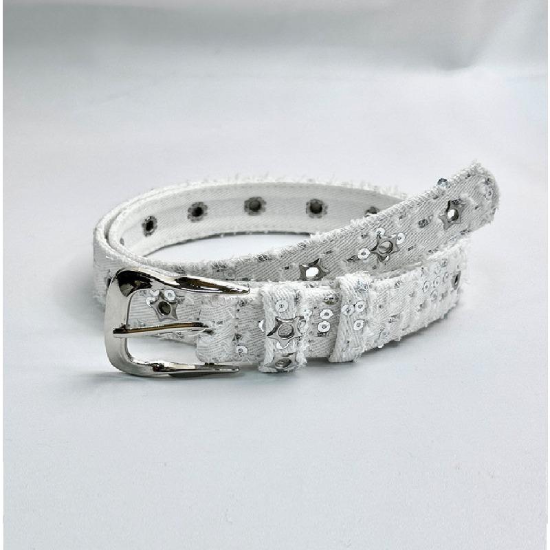 

Canvas belt pin buckle belt female Internet celebrity ins style simple and versatile fashion Korean version jeans belt decoration no standard size білий