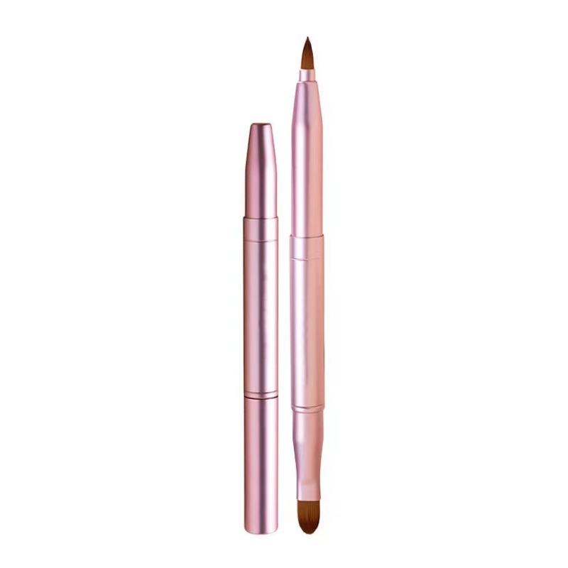 

Portable Double Head Mini Lip Brush Scalable Carry Lid Lipstick Brush Concealer Brush Girl Lip Gloss Smudge Makeup Brush серебряный