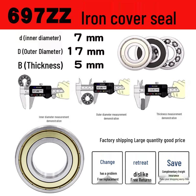 Miniature Bearings 693-699 ZZ RS, Steel/Carbon Steel