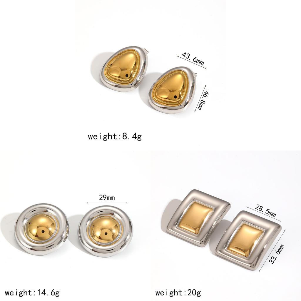 Boucles d'oreilles Géométriques Cœur Étoile en Acier Inoxydable pour Femmes