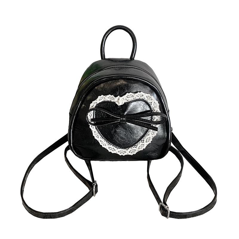 Niche Cute Backpack Women's New Fashion Versatile Love Lace Backpack College Style Handbag