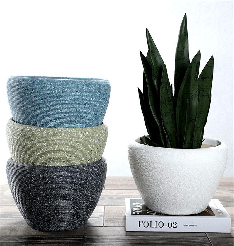 Nordic Style Extra-Large Ceramic Flower Pot for Indoor/Outdoor Use - Ideal for Money Tree, Pothos, and Creative Bonsai.