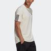 Adidas Logo Print Striped Casual Short Sleeve T-shirt Men Tops White HD4324