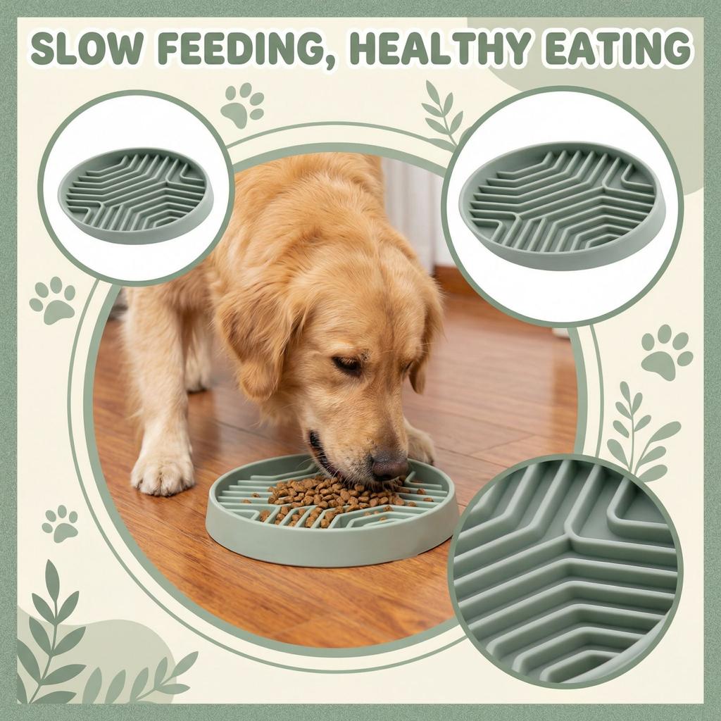 Pet Slow Eating Bowl Dog Silicone Food Bowl Dog Bowl  Dog Meal Basin