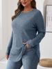 2024 Autumn Women's Loose Round Neck High-Low Hem Top