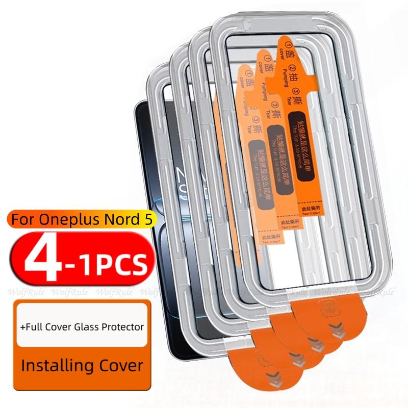 Children Clothing Yulin-001 4/3/2/1Pcs For Oneplus Nord 5 Glass Oneplus Nord 5 Tempered Glass 9H Full Cover Glue Dust Free Screen Protector Oneplus Nord 5