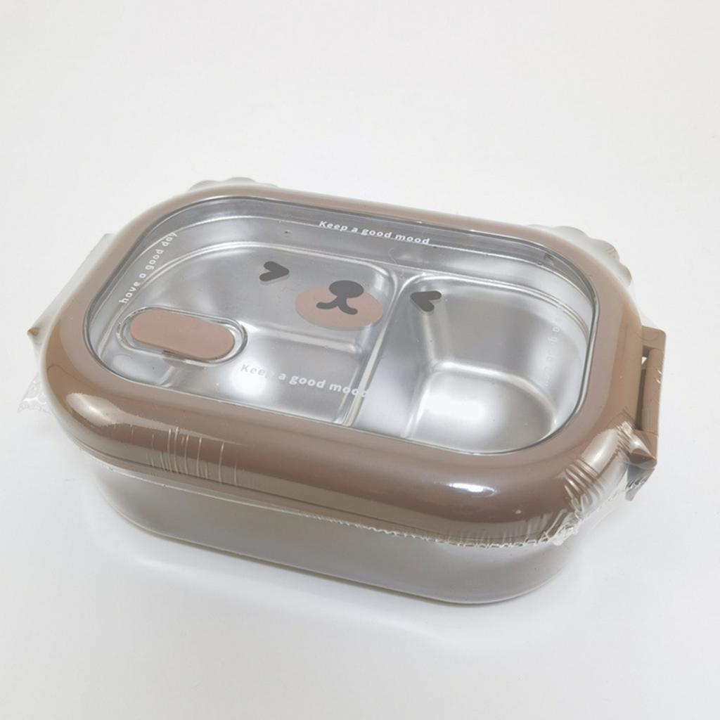 Children Bento Box Reusable Food-Grade Large Capacity Compartment Box Water Fillable Thermal Stainless Steel Insulated